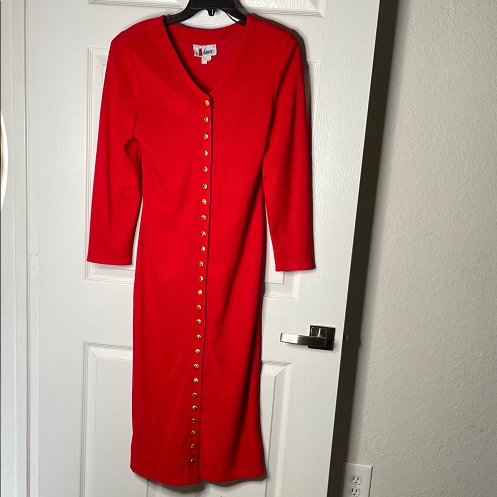 Vintage Vivace button down long sleeve maxi dress